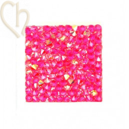Rocks square 20mm Cristal AB / rose fluo