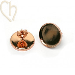 earrings disc 15mm rose gold / gold