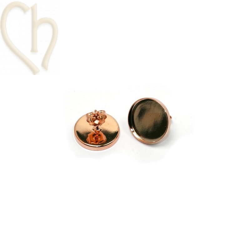 earrings disc 15mm rose gold / gold