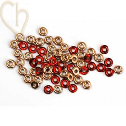 O-beads Red Capri Gold