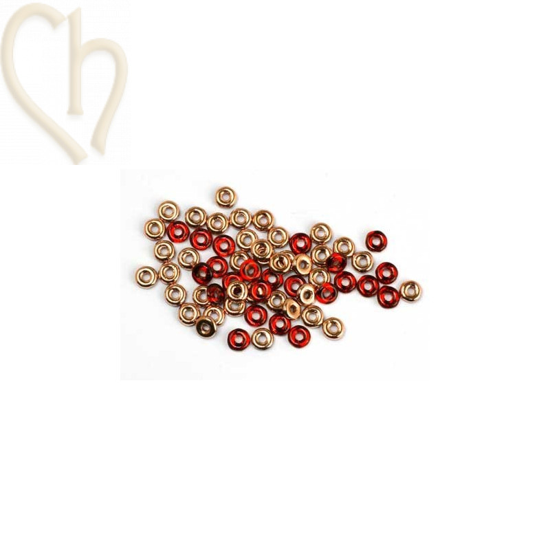 O-beads Red Capri Gold