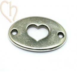 tussenstukjes oval "hart" 20*13mm