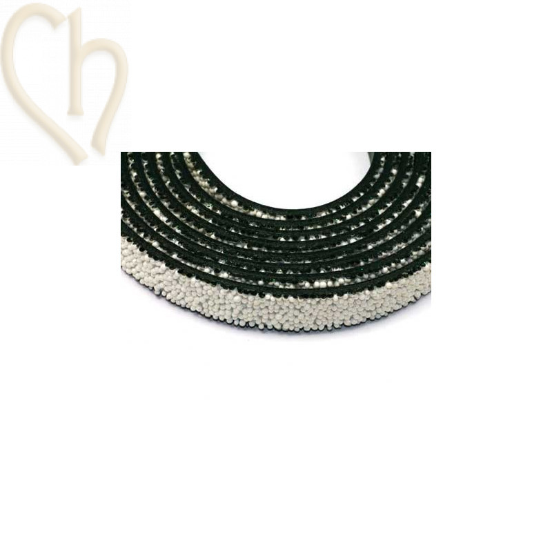 leather flat 10mm caviar cream