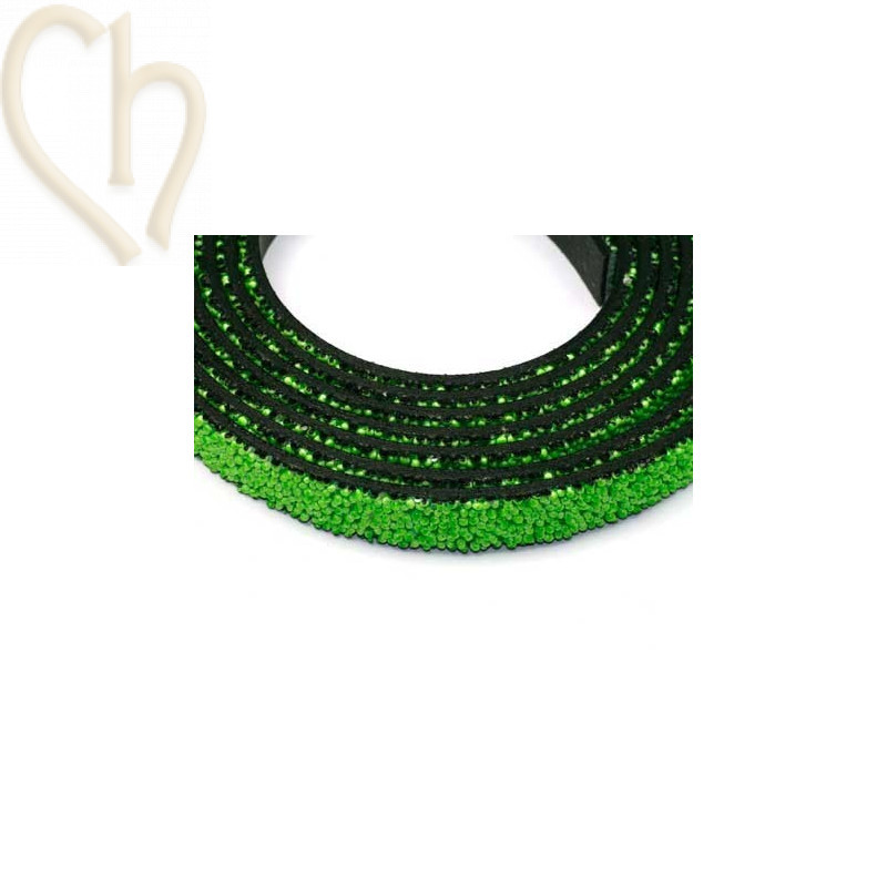 cuir plat 10mm caviar vert vif