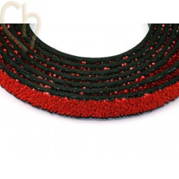 leather flat 10mm caviar red