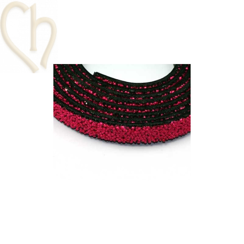 cuir plat 10mm caviar fuchsia