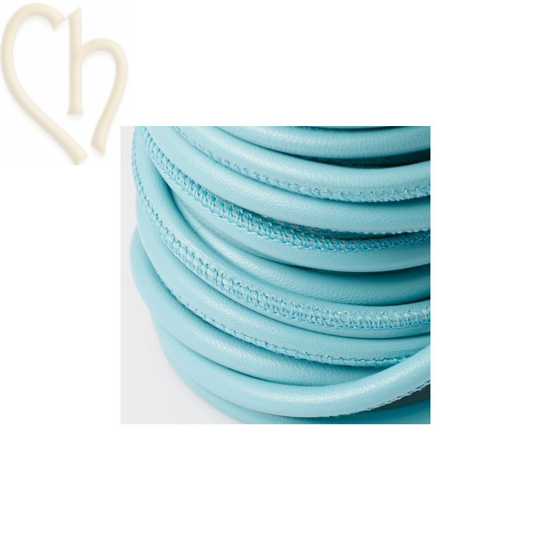 Leder rond 6mm Skyblue