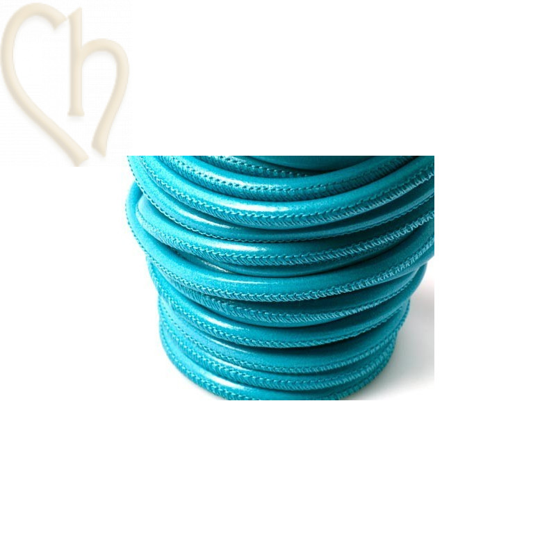 Cuir rond 4mm Turquoise clair