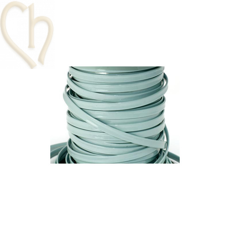 flat leather 5mm lacquered turquoise