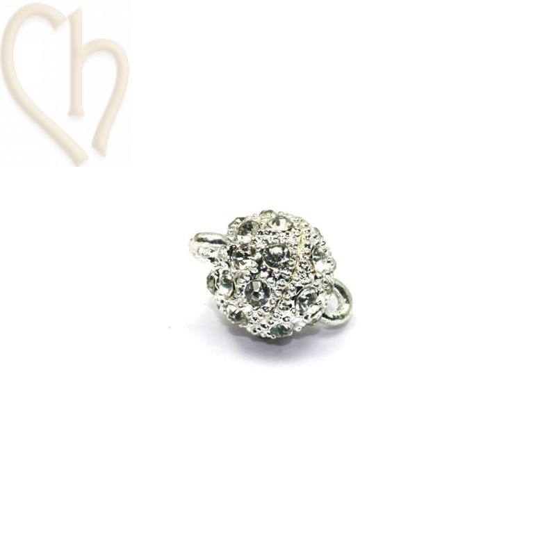 fermoir magnetique ronde 10mm avec strass