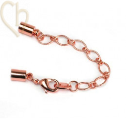 ketting ovaal met musketon en 2 eindstuk int. 4.3mm rose gold