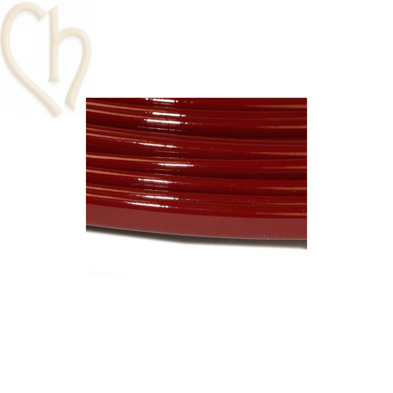 cuir plat 5mm lacqué bordeau