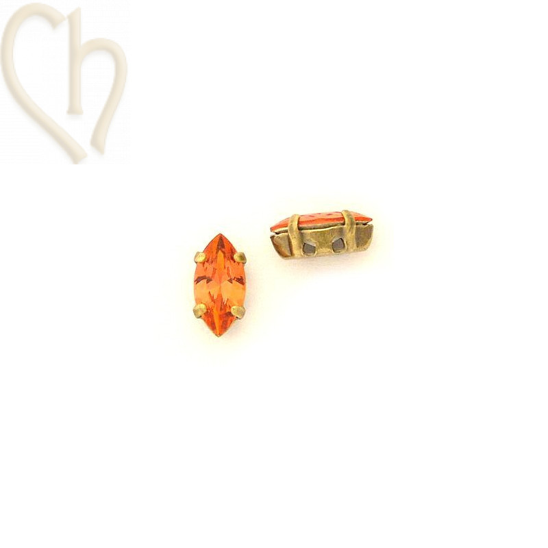 Navette klein 10*5mm houder brons