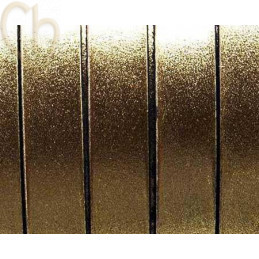 leder plat 10mm Goud