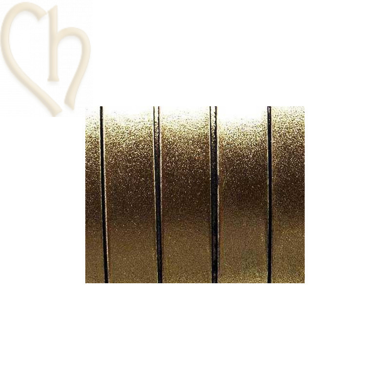 leder plat 10mm Goud