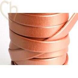 leder plat 10mm zalmroze nacre