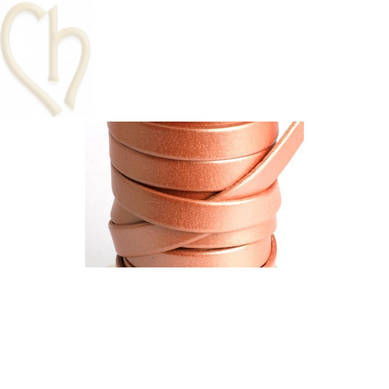 cuir plat 10mm saumon nacre