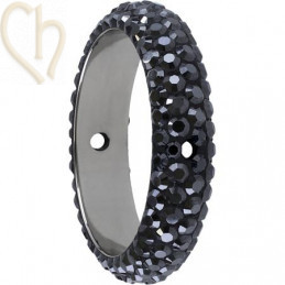 Swarovski Elements Pave Ring 16mm 2 hole Hematite