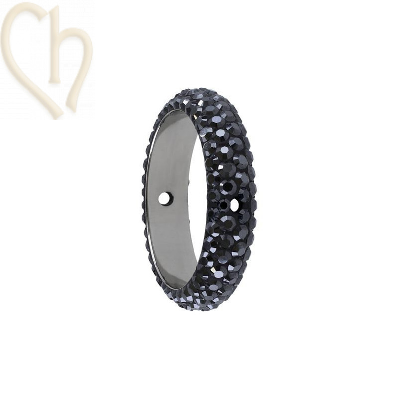 Swarovski Elements Pave Ring 16mm 2 trou Hematite