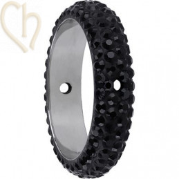 Swarovski Elements Pave Ring 16mm 2 trou Jet