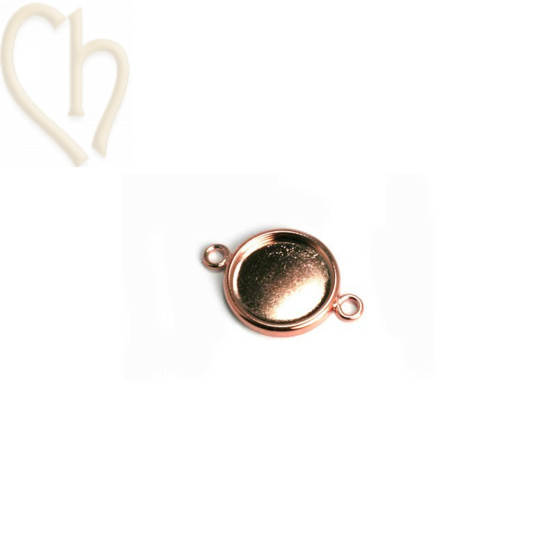 tussenstuk plateau 15mm met 2 ringen rose goud
