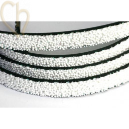 leather flat 10mm caviar white