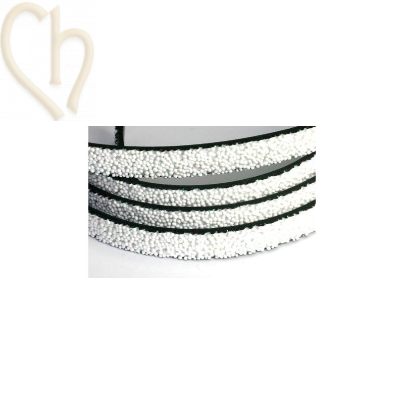 leather flat 10mm caviar white