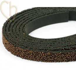 leather flat 10mm caviar bronze