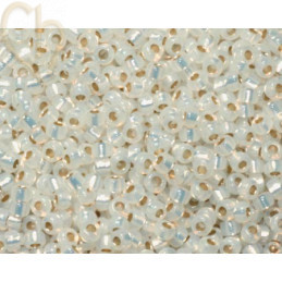rocaille seedbead 11/0 white opal silverlined
