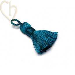 Floche Pampille 25mm turquoise fonce