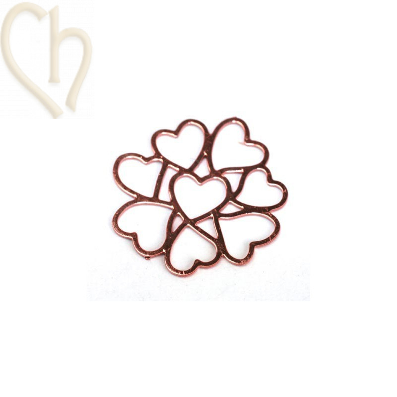 filigraan bloem hearts hanger 11*11 mm