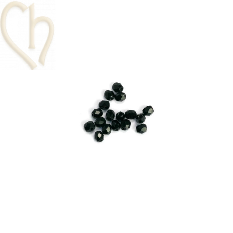 Perles a facettes 4mm Jet