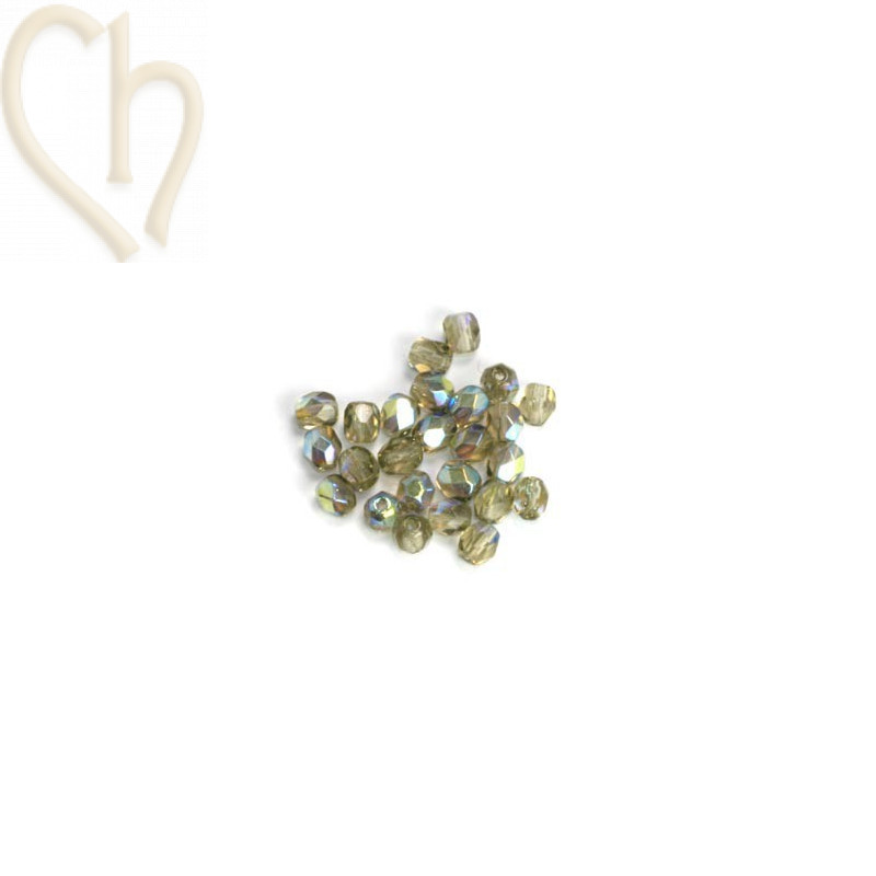 Perles a facettes 4mm Black Diamond AB