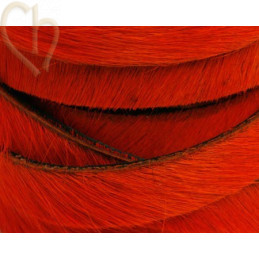 platte leder 10mm  behaard oranje