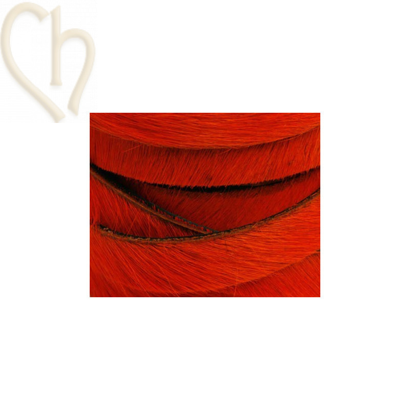cuir plat 10 mm poilu orange