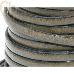 leder plat 5mm khaki