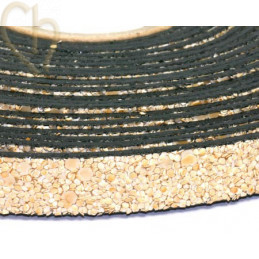 cuir plat 10mm sable creme