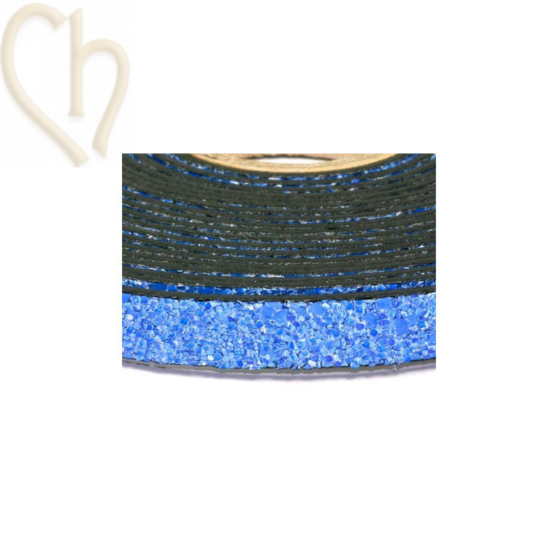 cuir plat 10mm sable bleu