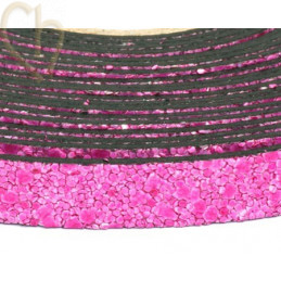 cuir plat 10mm sable fuchsia