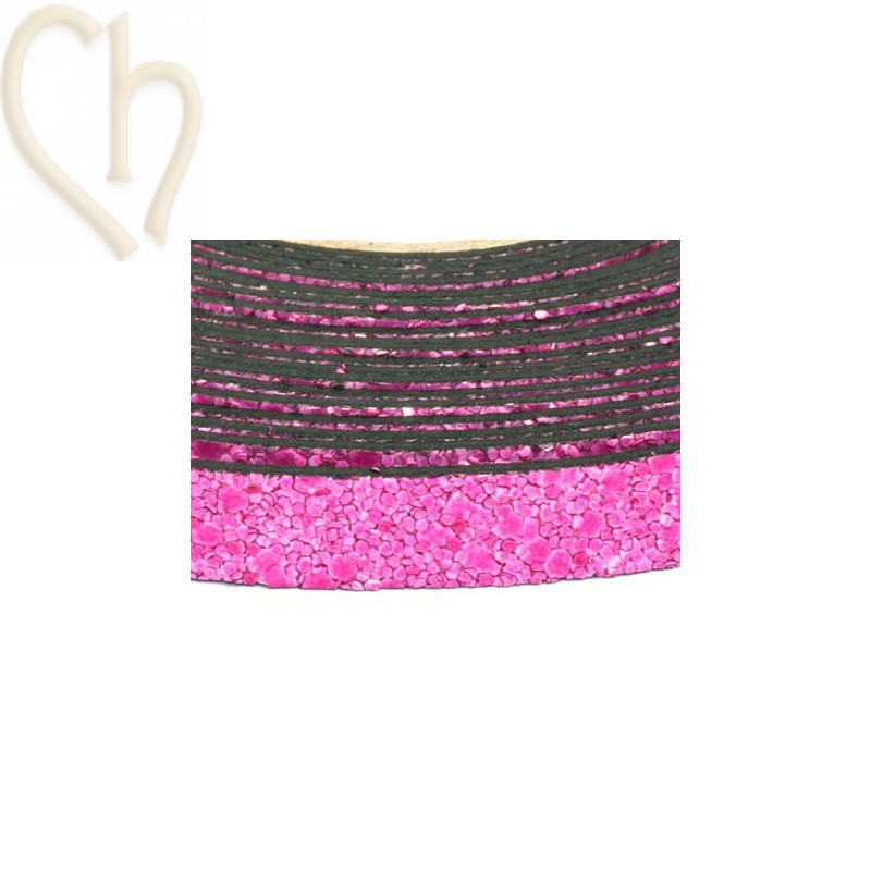 leather flat 10mm sand fuchsia