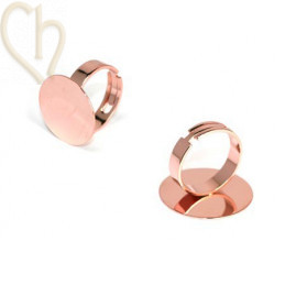 ring adjustable disk 16mm rose gold