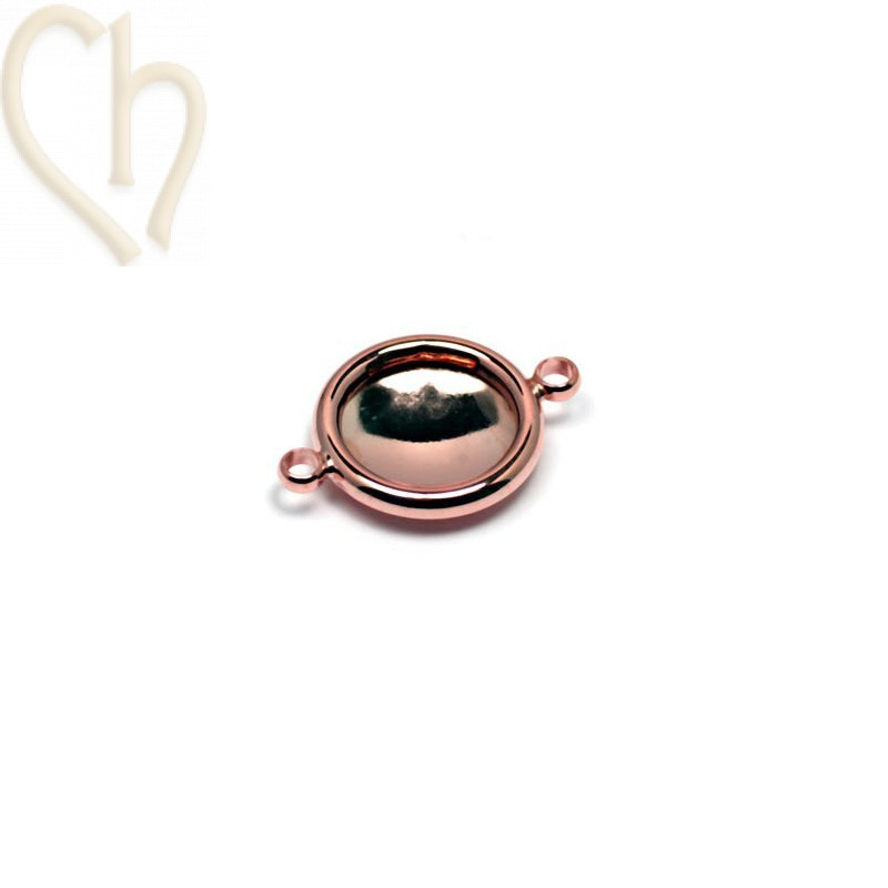 holder for rivoli 14mm with 2 rings rose gold