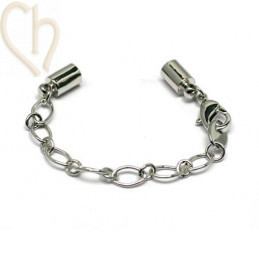 chaine ovale avec mousqueton  + 2 embouts int. 4.3mm