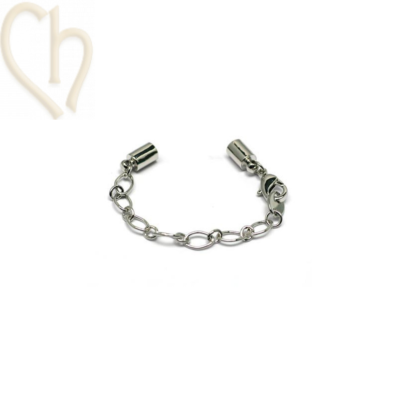 ketting ovaal met musketon en 2 eindstuk int. 4.3mm