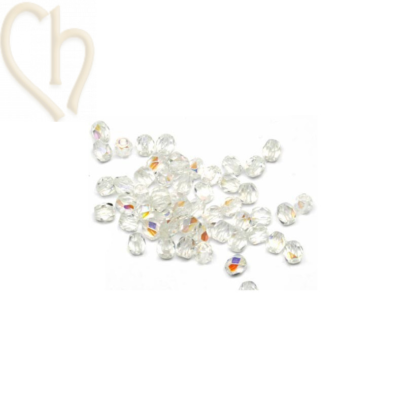 Perles a facettes 4mm Crystal AB
