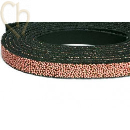 Cuir plat 10mm caviar vieux rose