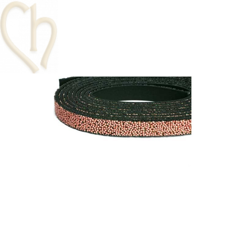 Leder plat 10mm caviar oud rose 