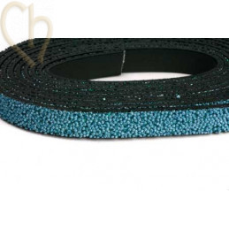 Cuir plat 10mm caviar Bleu claire