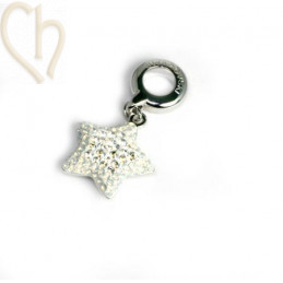 Swarovski Elements pendentif 14mm étoile white opal moonlight