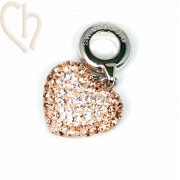 Swarovski Elements pendentif 14mm coeur golden shadow